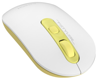 Мышь A4Tech Fstyler FG20S Daisy белый/желтый оптическая (2000dpi) silent беспроводная USB для ноутбука (4but) от магазина РЭССИ