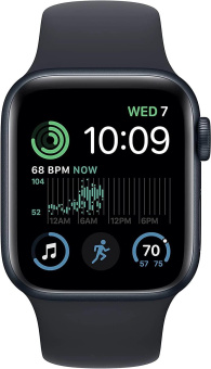 Смарт-часы Apple Watch SE 2024 A2722 40мм OLED корп.темная ночь Sport Band рем.темная ночь разм.брасл.:160-210мм (MXE93LL/A) от магазина РЭССИ