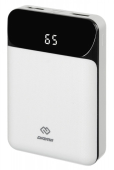 Мобильный аккумулятор Digma DG-10000-SML 10000mAh 3A белый (DG-10000-SML-W) от магазина РЭССИ