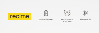 Гарнитура внутриканальные Realme Buds T100 RMA2109 черный беспроводные bluetooth в ушной раковине (6672688) от магазина РЭССИ