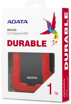 Жесткий диск A-Data USB 3.0 1Tb AHD330-1TU31-CRD HD330 DashDrive Durable 2.5" красный от магазина РЭССИ