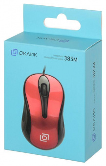 Мышь Оклик 385M черный/красный оптическая (1000dpi) USB для ноутбука (3but) от магазина РЭССИ