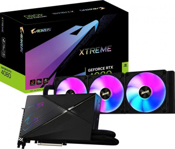 Видеокарта Gigabyte PCI-E 4.0 GV-N4080AORUSX W-16GD NVIDIA GeForce RTX 4080 16384Mb 256 GDDR6X 2565/22400 HDMIx1 DPx3 HDCP Ret от магазина РЭССИ