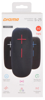 Колонка порт. Digma S-25 черный 10W 1.0 BT/3.5Jack/USB 2400mAh (SP2510B) от магазина РЭССИ