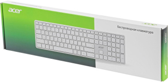 Клавиатура Acer OKR301 белый/серебристый USB беспроводная BT/Radio slim Multimedia (ZL.KBDEE.015) от магазина РЭССИ