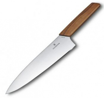 Нож кухонный Victorinox Swiss Modern (6.9010.20G) стальной разделочный лезв.200мм дерево блистер от магазина РЭССИ