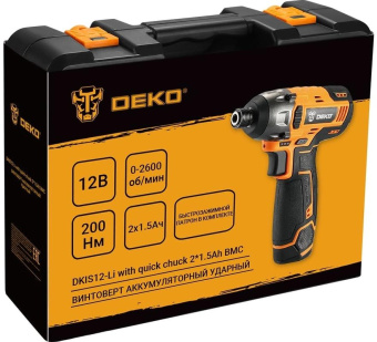 Винтоверт Deko DKIS12-Li аккум. патрон:быстрозажимной (063-4390) от магазина РЭССИ