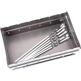 Мангал со складными ножками с 6 шампурами Forester толщина 2 мм 45x25 см в кейсе BC-783M от магазина РЭССИ