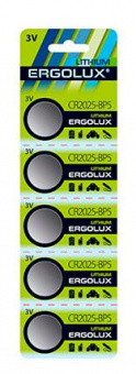 Батарея Ergolux Lithium CR2025-BP5 CR2025 150mAh (5шт) блистер от магазина РЭССИ