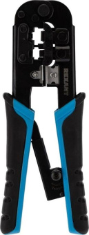 Инструмент обжимной Rexant HT-568R 12-3432-1 для RJ-45/RJ-12/RJ-11 (упак:1шт) черный/синий от магазина РЭССИ