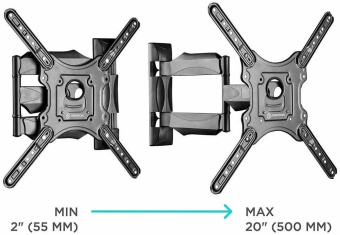 Кронштейн для телевизора Onkron NP40 черный 32"-65" макс.35кг настенный поворот и наклон от магазина РЭССИ