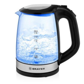 Электрический стеклянный чайник BRAYER 2200 Вт 2 л черный BR1040BK от магазина РЭССИ