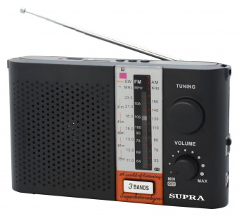 Радиоприемник портативный Supra ST-17U черный USB SD от магазина РЭССИ