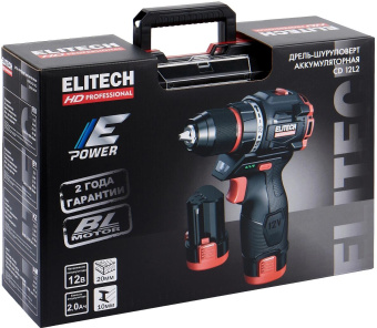 Дрель-шуруповерт Elitech CD 12L2 (E2201.038.01) 24Вт аккум. патрон:быстрозажимной (кейс в комплекте) (205713) от магазина РЭССИ