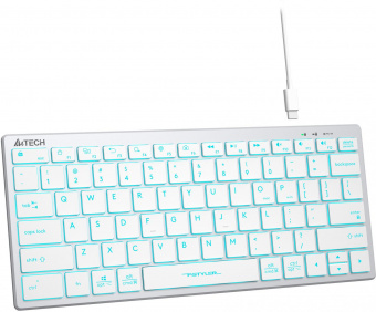 Клавиатура A4Tech Fstyler FX61 белый USB slim LED (FX61 WHITE) от магазина РЭССИ
