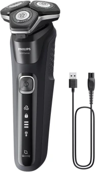 Бритва роторная Philips S5898/35 реж.эл.:3 питан.:элек.сеть/аккум. черный/серый от магазина РЭССИ