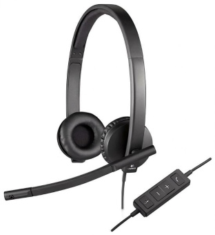 Наушники с микрофоном Logitech H570e черный накладные USB оголовье (981-000571) от магазина РЭССИ