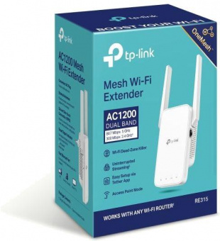 Повторитель беспроводного сигнала TP-Link RE315 AC1200 10/100BASE-TX белый от магазина РЭССИ
