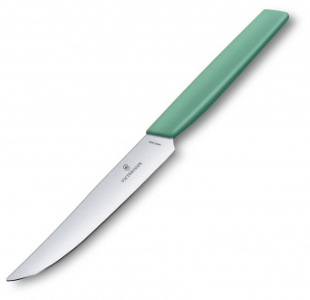 Нож кухонный Victorinox Swiss Modern (6.9006.1241) стальной столовый для стейка лезв.120мм прямая заточка мятный от магазина РЭССИ