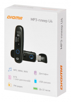 Плеер Flash Digma U4 8Gb черный/0.91"/FM/microSDHC от магазина РЭССИ
