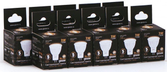 Лампа светодиодная Gauss Black 3Вт цок.:GU4 рефлек. 220B 2700K св.свеч.бел.теп. MR11 (упак.:10шт) (132517103) от магазина РЭССИ