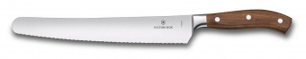 Нож кухонный Victorinox Grand Maitre Wood (7.7430.26G) кованый универсальный для хлеба лезв.260мм серрейт. заточка коричневый от магазина РЭССИ