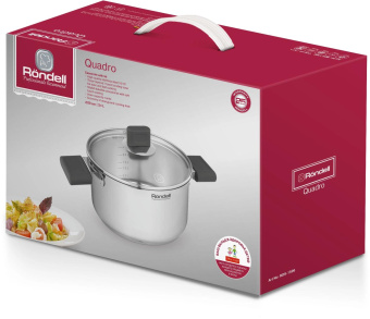 Кастрюля Rondell Quadro RDS-1596 3.1л. d=20см (с крышкой) стальной от магазина РЭССИ