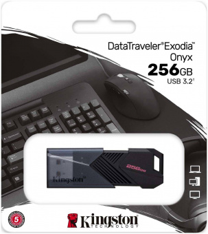 Флеш Диск Kingston 256Gb DataTraveler Exodia Onyx DTXON/256GB USB3.2 черный от магазина РЭССИ