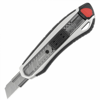 Канцелярский нож BRAUBERG мощный 18 мм Heavy duty автофиксатор резиновые вставки металл 237158 от магазина РЭССИ