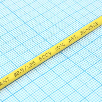 Трубка термоусадочная 2,5/1,25 желтая от магазина РЭССИ