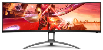 Монитор AOC 48.8" Gaming AG493UCX черный VA LED 1ms 32:9 HDMI M/M матовая HAS Piv 550cd 178гр/178гр 5120x1440 120Hz FreeSync Premium Pro DP 2K USB 14.4кг от магазина РЭССИ