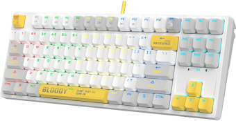 Клавиатура A4Tech Bloody S87 Energy механическая белый/желтый USB for gamer LED (S87 USB ENERGY WHITE) от магазина РЭССИ