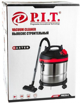 Строительный пылесос P.I.T. PVC20-C МАСТЕР 1500Вт (уборка: сухая/влажная) серебристый от магазина РЭССИ