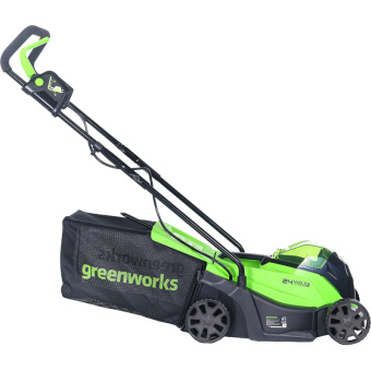 Аккумуляторная газонокосилка GreenWorks 24V 33 см бесщеточная без АКБ и ЗУ 2516107 от магазина РЭССИ