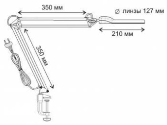 Светильник Трансвит Leda (LEDA-C20-035) настольный на струбцине белый 8Вт от магазина РЭССИ
