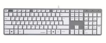 Клавиатура Hama Rossano белый/серебристый USB slim от магазина РЭССИ