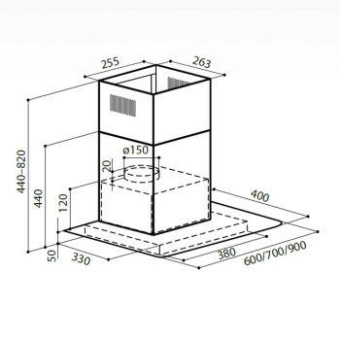 Вытяжка каминная Lex Apollo N 600 IX нержавеющая сталь/стекло прозрачное управление: кнопочное (1 мотор) от магазина РЭССИ