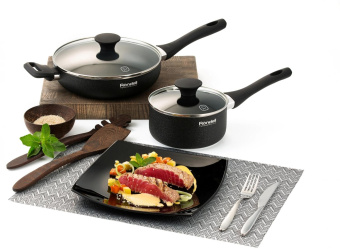 Сковорода Rondell Infinity RDA-573 круглая 28см покрытие: Xylan Plus ручка несъемная (без крышки) черный от магазина РЭССИ