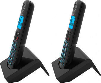 Р/Телефон Dect Alcatel S250 Duo ru black черный (труб. в компл.:2шт) АОН от магазина РЭССИ
