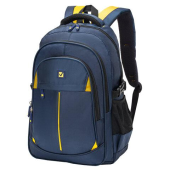Универсальный рюкзак BRAUBERG TITANIUM синий с желтыми вставками 45x28x18см 270768 от магазина РЭССИ