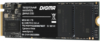 Накопитель SSD Digma PCI-E 3.0 x4 2Tb DGSM3002TM23T Mega M2 M.2 2280 от магазина РЭССИ