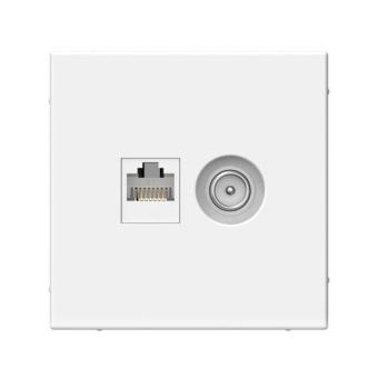 ARTGALLERY розетка двойная ТВ + компьютерная RJ45, кат. 5Е, белый от магазина РЭССИ