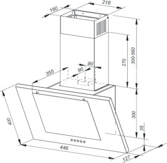 Вытяжка каминная Weissgauff Nekkar белый управление: кнопочное (1 мотор) от магазина РЭССИ