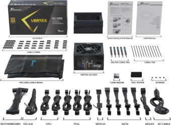 Блок питания Seasonic ATX 1000W VERTEX GX-1000 80+ gold (20+4pin) APFC 135mm fan 18xSATA Cab Manag RTL от магазина РЭССИ