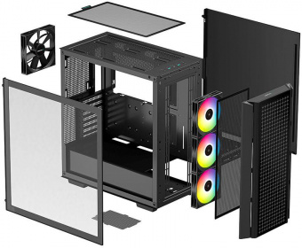 Корпус Deepcool CG540 черный без БП ATX 2x120mm 1x140mm 2xUSB3.0 audio bott PSU от магазина РЭССИ