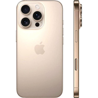 Смартфон Apple A3294 iPhone 16 Pro 512Gb бежевый титан моноблок 3G 4G 2Sim 6.3" 1206x2622 iOS 18 48Mpix 802.11 a/b/g/n/ac/ax/be NFC GPS Protect от магазина РЭССИ