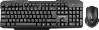 Клавиатура + мышь Defender Jakarta C-805 клав:черный мышь:черный USB беспроводная Multimedia (45804) от магазина РЭССИ