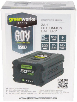 Батарея аккумуляторная Greenworks G60B2 60В 2Ач Li-Ion (2918307) от магазина РЭССИ