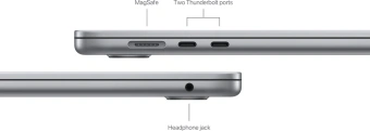Ноутбук Apple MacBook Air A3114 M3 8 core 8Gb SSD256Gb/10 core GPU 15.3" Liquid Retina (2880x1864) Mac OS grey space WiFi BT Cam (MRYM3ZA/A) от магазина РЭССИ