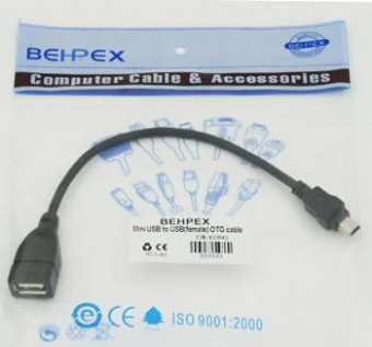 Кабель USB (f)-mini USB (m) 0.2м черный от магазина РЭССИ